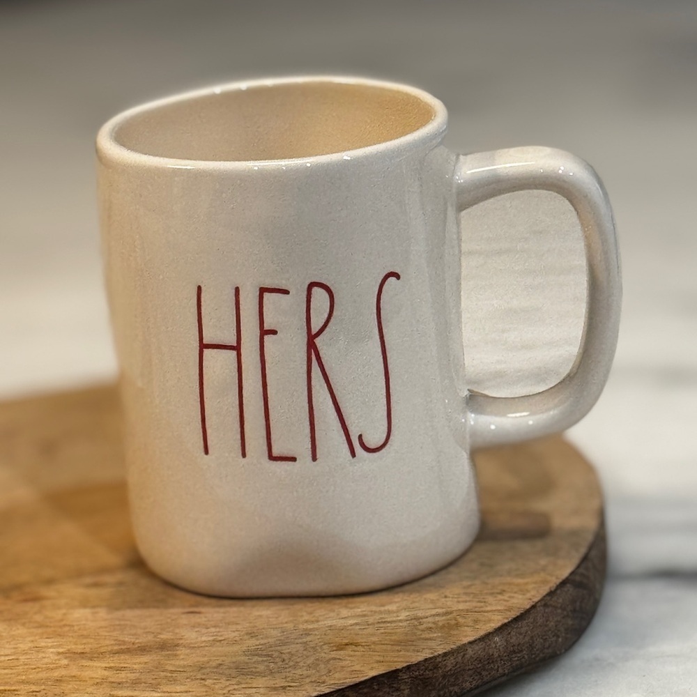 Rae Dunn Artisan Collect By Magenta HERS Coffee Mug White Red